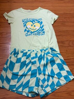 Have A Good Day Yellow & Blue Kids Pajama Set